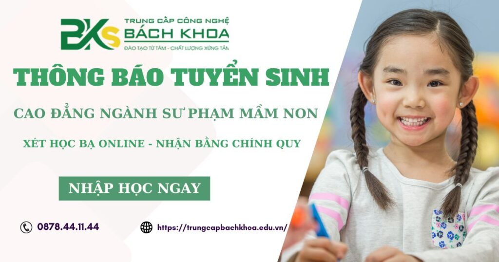 Thông báo tuyển sinh Cao đẳng ngành Sư phạm Mầm non