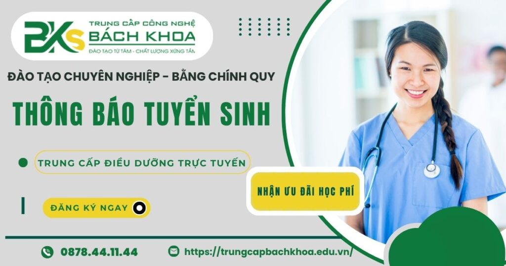 Thông báo tuyển sinh Trung cấp Điều dưỡng học trực tuyến