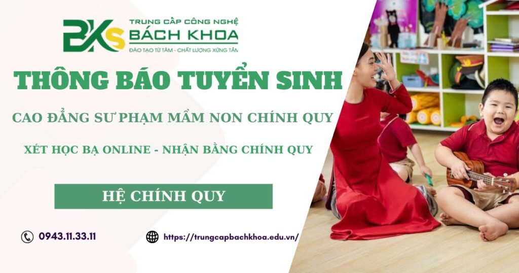 Thông báo tuyển sinh Cao đẳng Sư phạm mầm non Chính quy