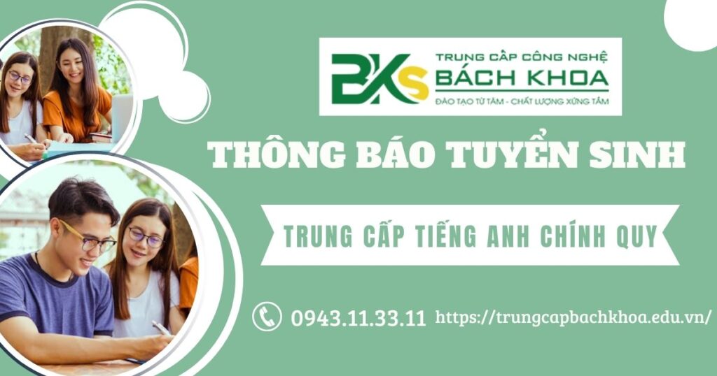 Thông báo tuyển sinh Trung cấp Tiếng Anh Chính quy
