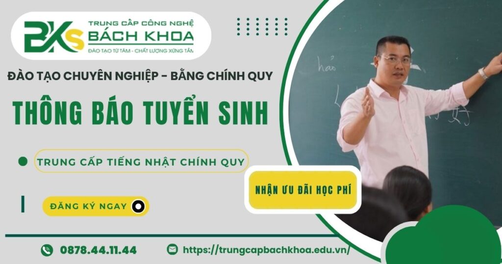 Thông báo tuyển sinh Trung cấp Tiếng Nhật Chính quy