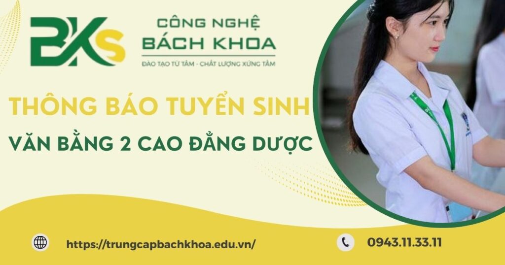 Thông báo tuyển sinh Văn bằng 2 Cao đẳng Dược