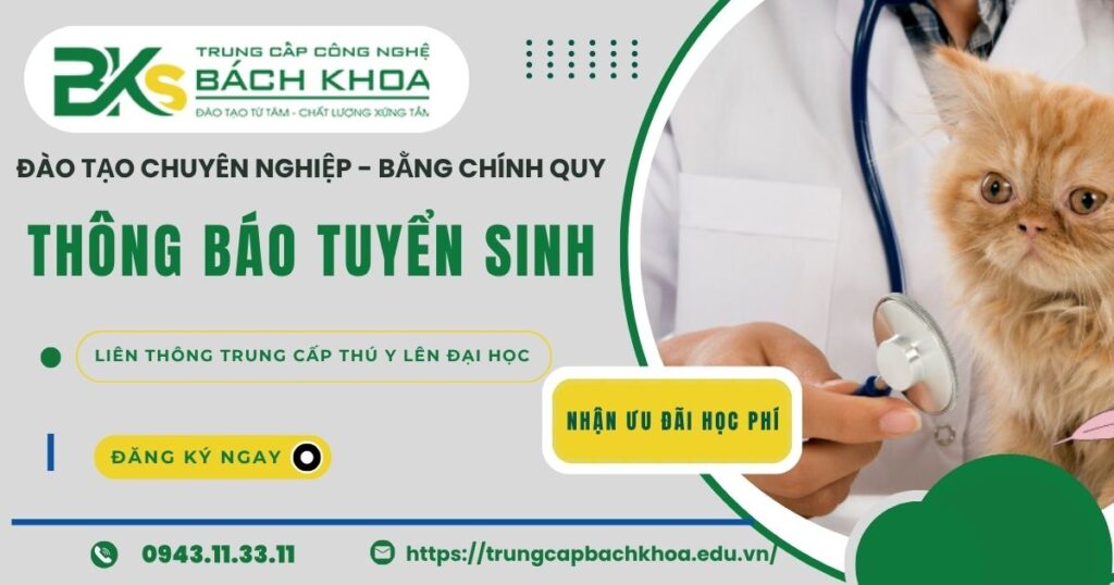 Thông báo tuyển sinh Liên thông từ Trung cấp Thú Y lên Đại học